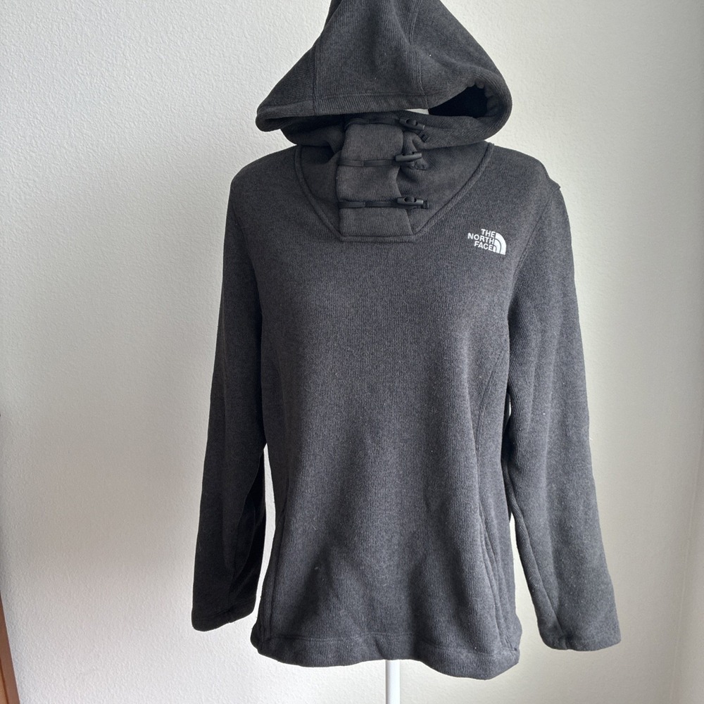 The North Face Womens Crescent Hooded Fleece Pullover w/Toggles Heather Gray XL